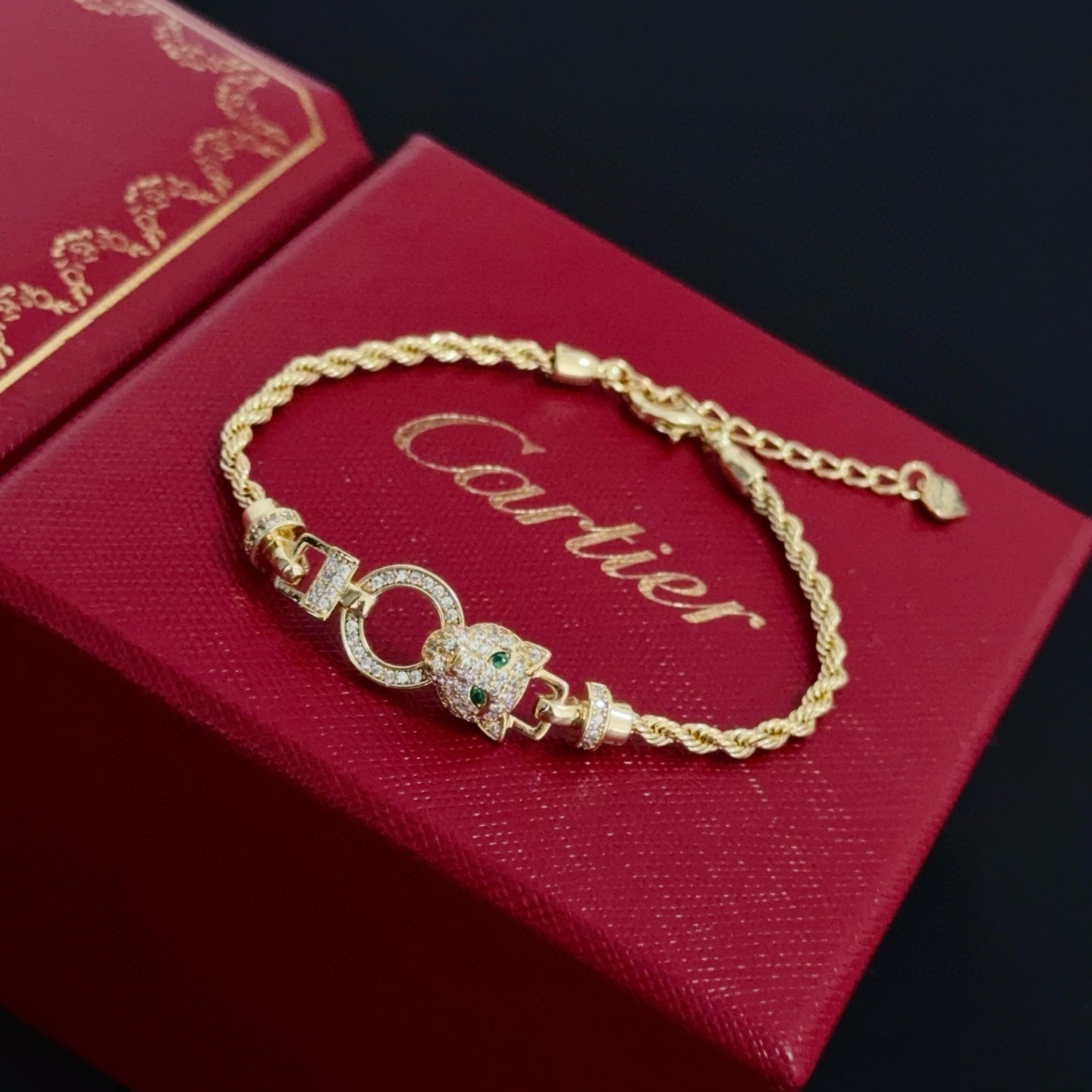 Cartier Designer Leopard Head Diamond Chain Bracelet High Quality Bracelet Fashionable Luxury Jewelry For Women's Men Classic Luxury Wedding Party Accessories Valentines Day Christmas Birthday Gift
