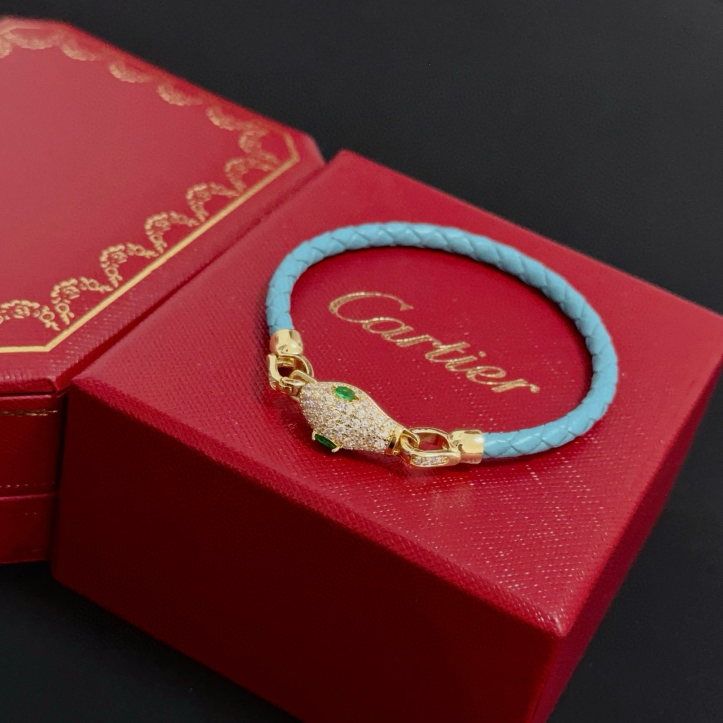 Cartier Designer Snakehead Diamond Studded Leather Rope Bracelet High Quality Bracelet Fashionable Luxury Jewelry For Women's Men Classic Luxury Wedding Party Accessories Valentines Day Christmas Birthday Gift