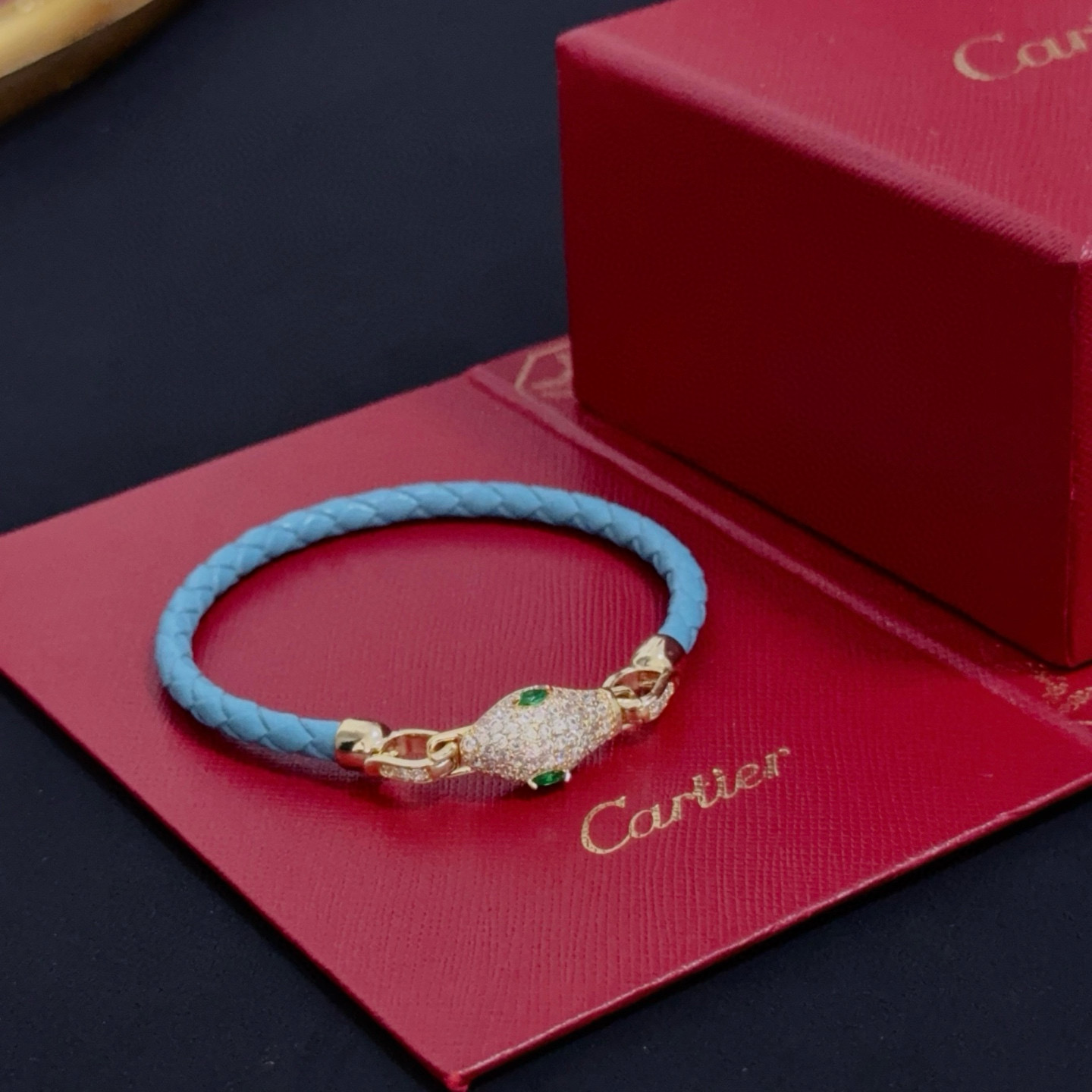 Cartier Designer Snakehead Diamond Studded Leather Rope Bracelet High Quality Bracelet Fashionable Luxury Jewelry For Women's Men Classic Luxury Wedding Party Accessories Valentines Day Christmas Birthday Gift