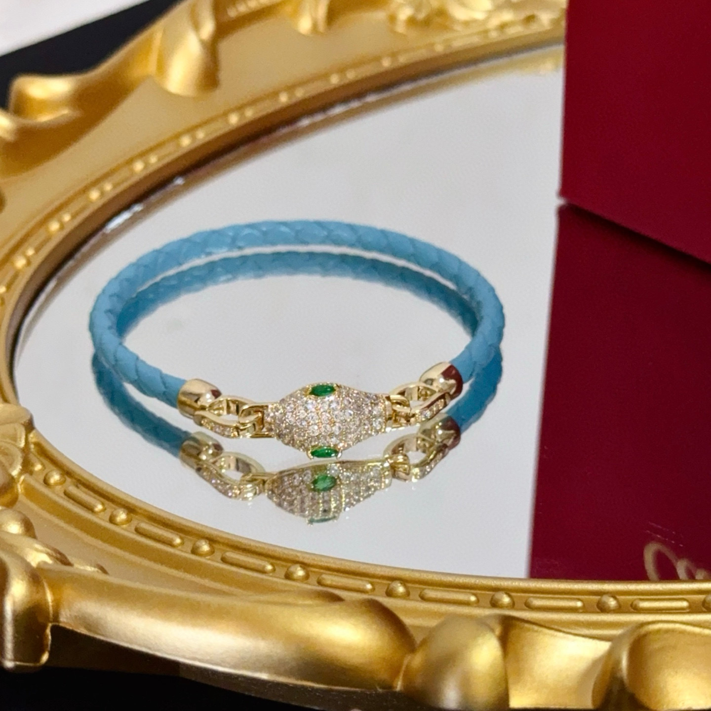 Cartier Designer Snakehead Diamond Studded Leather Rope Bracelet High Quality Bracelet Fashionable Luxury Jewelry For Women's Men Classic Luxury Wedding Party Accessories Valentines Day Christmas Birthday Gift