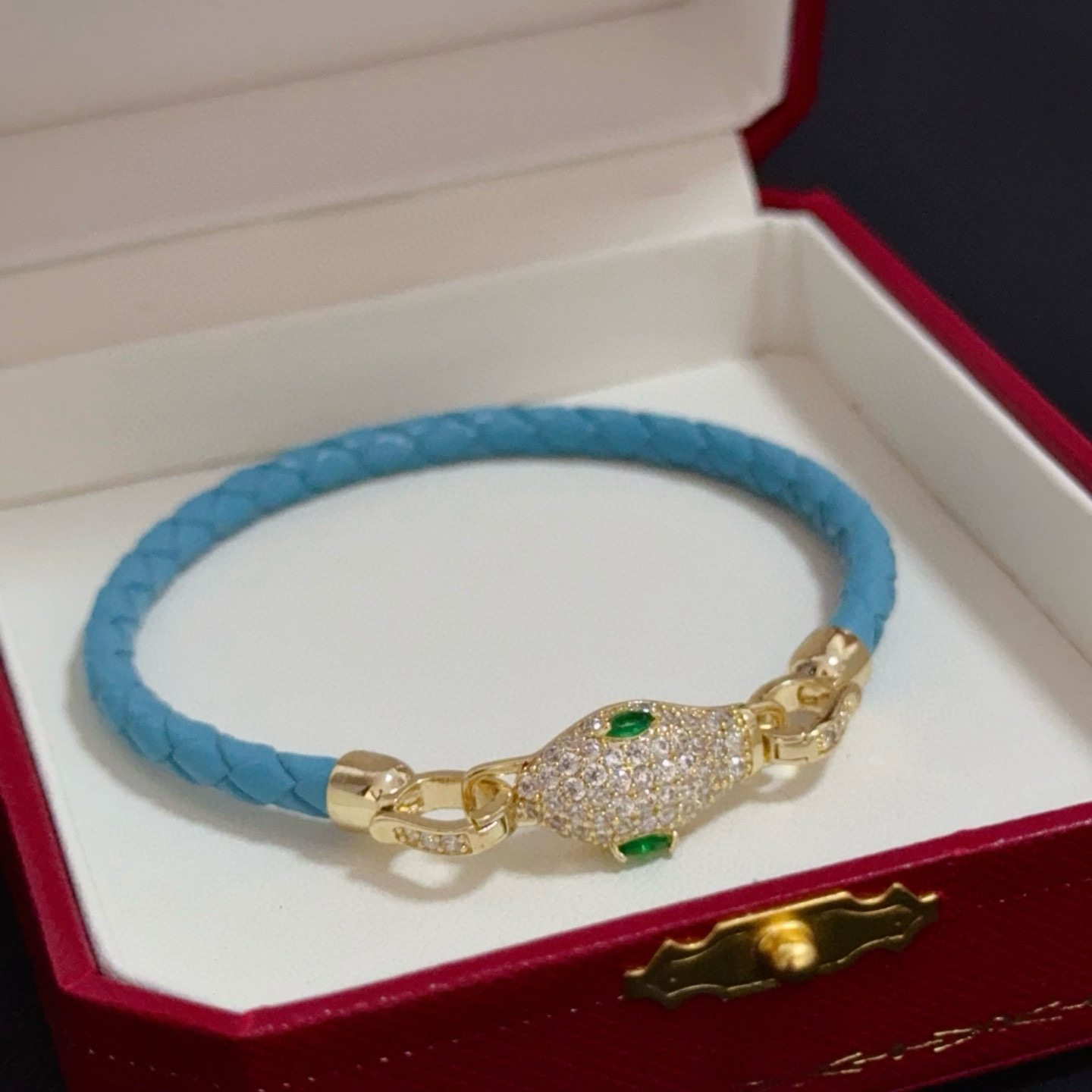 Cartier Designer Snakehead Diamond Studded Leather Rope Bracelet High Quality Bracelet Fashionable Luxury Jewelry For Women's Men Classic Luxury Wedding Party Accessories Valentines Day Christmas Birthday Gift