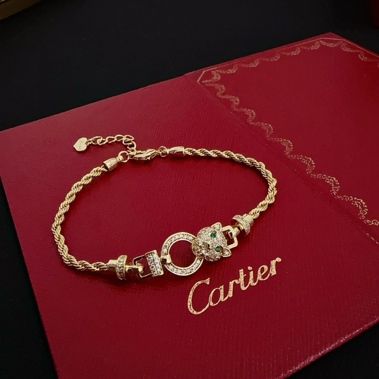 Cartier Designer Leopard Head Diamond Chain Bracelet High Quality Bracelet Fashionable Luxury Jewelry For Women's Men Classic Luxury Wedding Party Accessories Valentines Day Christmas Birthday Gift