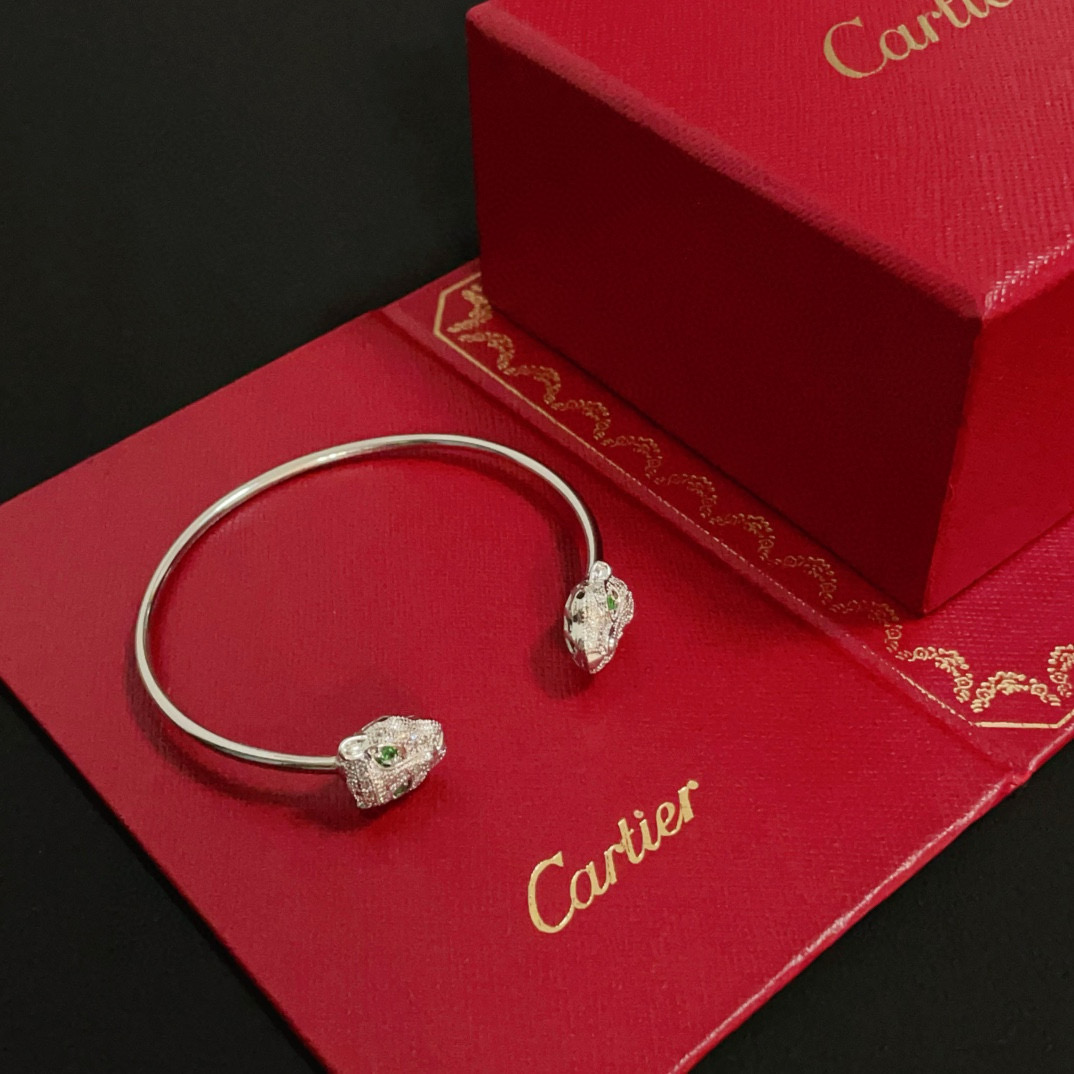 Cartier Designer Leopard Head Diamond Bracelet High Quality Bracelet Fashionable Luxury Jewelry For Women's Men Classic Luxury Wedding Party Accessories Valentines Day Christmas Birthday Gift