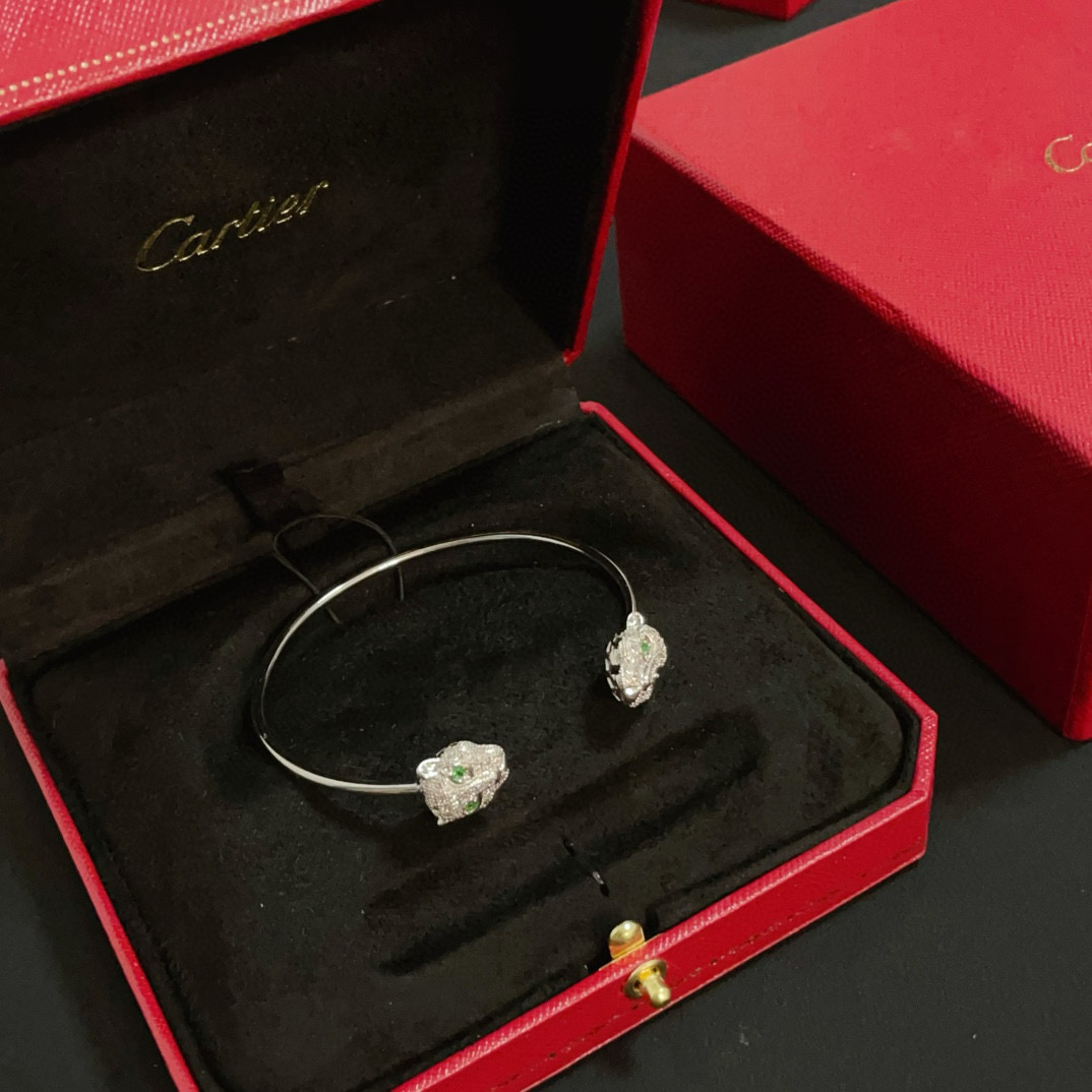 Cartier Designer Leopard Head Diamond Bracelet High Quality Bracelet Fashionable Luxury Jewelry For Women's Men Classic Luxury Wedding Party Accessories Valentines Day Christmas Birthday Gift