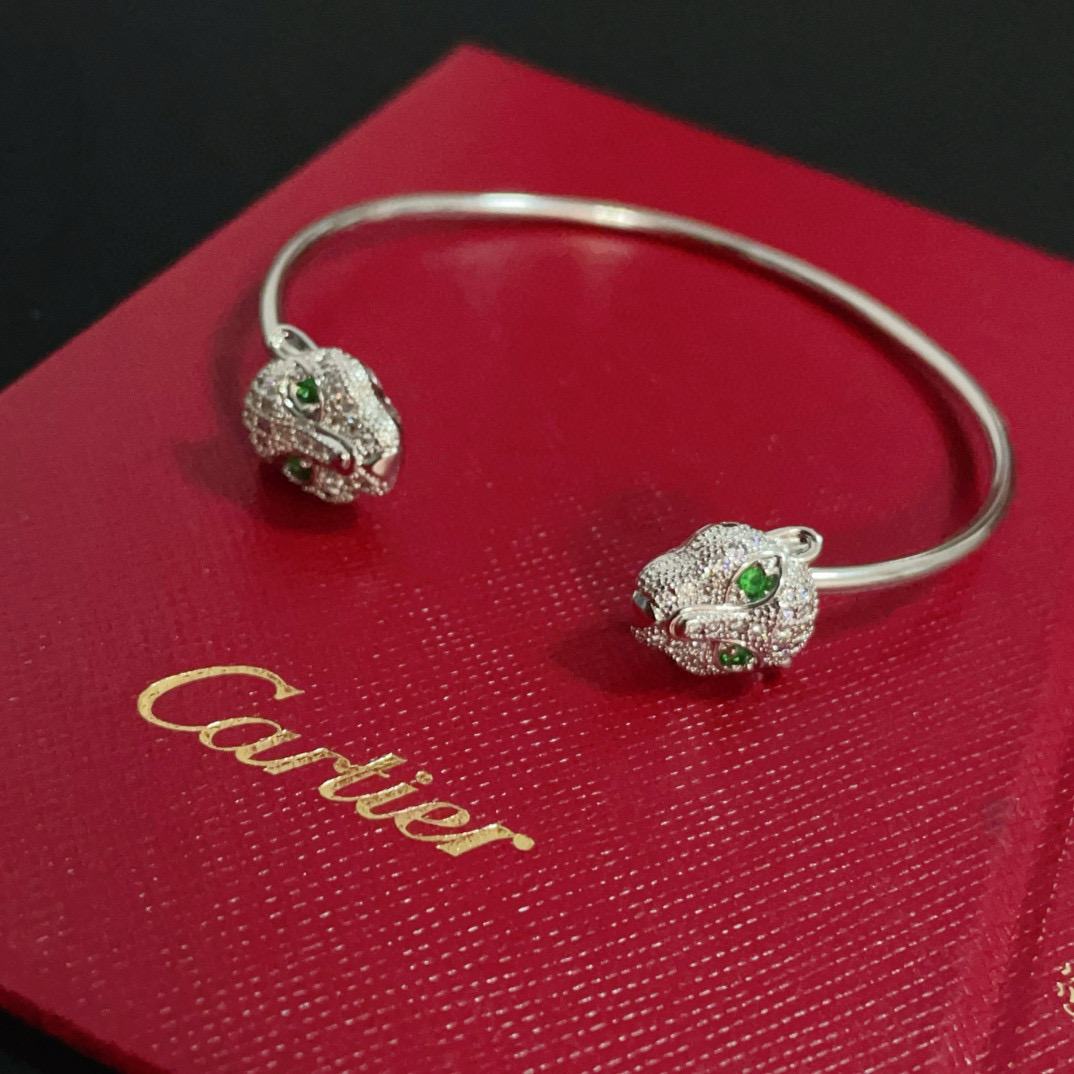 Cartier Designer Leopard Head Diamond Bracelet High Quality Bracelet Fashionable Luxury Jewelry For Women's Men Classic Luxury Wedding Party Accessories Valentines Day Christmas Birthday Gift