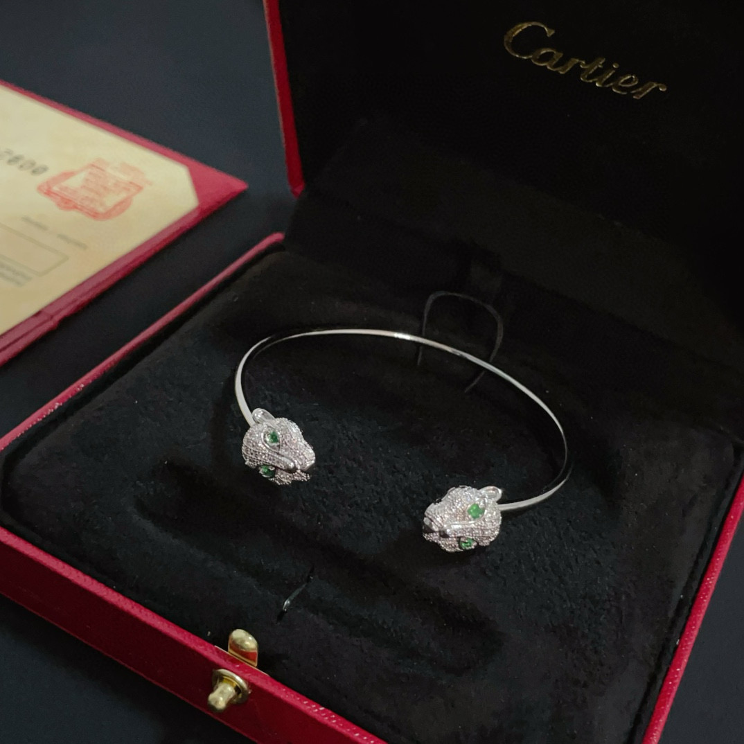 Cartier Designer Leopard Head Diamond Bracelet High Quality Bracelet Fashionable Luxury Jewelry For Women's Men Classic Luxury Wedding Party Accessories Valentines Day Christmas Birthday Gift