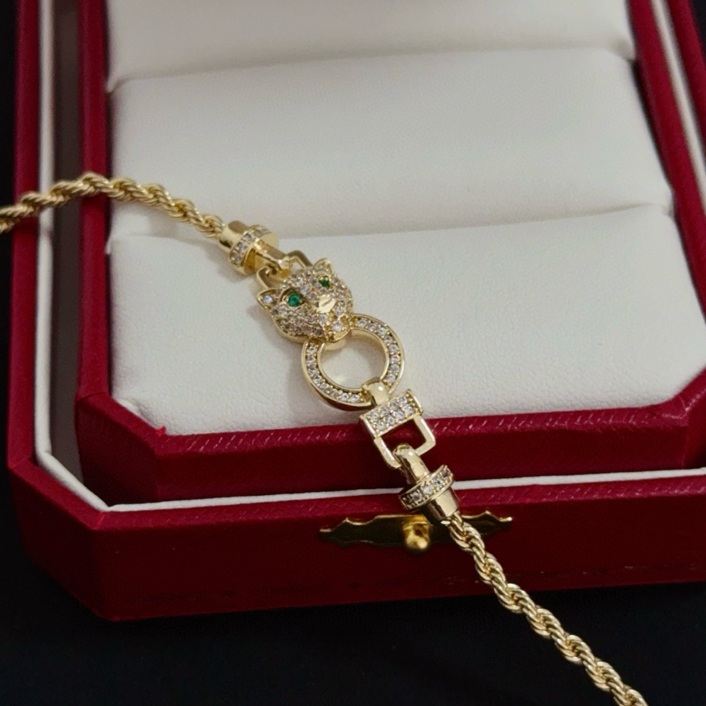 Cartier Designer Leopard Head Diamond Chain Bracelet High Quality Bracelet Fashionable Luxury Jewelry For Women's Men Classic Luxury Wedding Party Accessories Valentines Day Christmas Birthday Gift