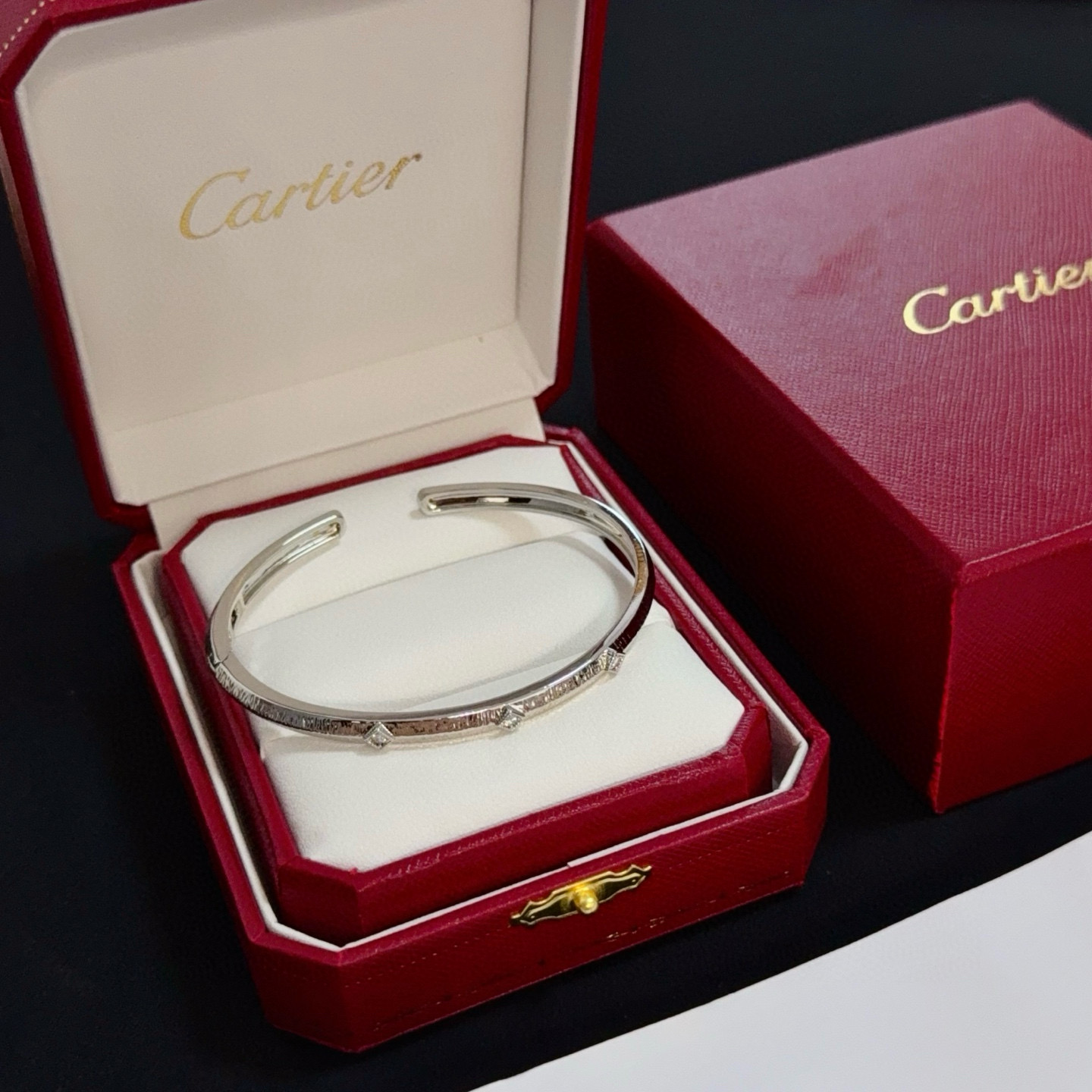 Cartier Designer Diamond Inlaid Open Bracelet High Quality Bracelet Fashionable Luxury Jewelry For Women's Men Classic Luxury Wedding Party Accessories Valentines Day Christmas Birthday Gift