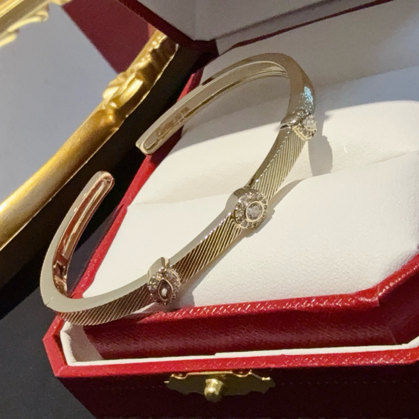 Cartier Designer Diamond Inlaid Open Bracelet High Quality Bracelet Fashionable Luxury Jewelry For Women's Men Classic Luxury Wedding Party Accessories Valentines Day Christmas Birthday Gift