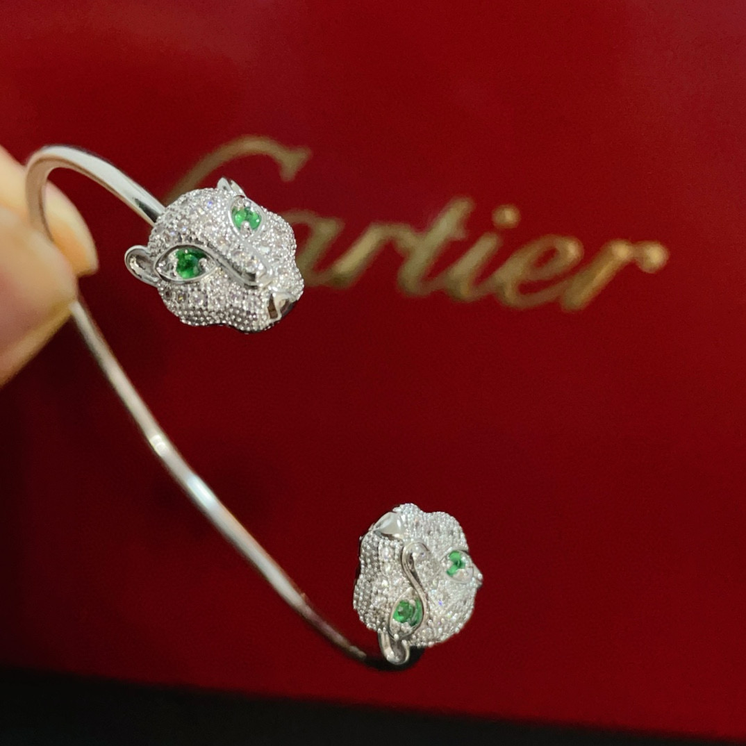 Cartier Designer Leopard Head Diamond Bracelet High Quality Bracelet Fashionable Luxury Jewelry For Women's Men Classic Luxury Wedding Party Accessories Valentines Day Christmas Birthday Gift