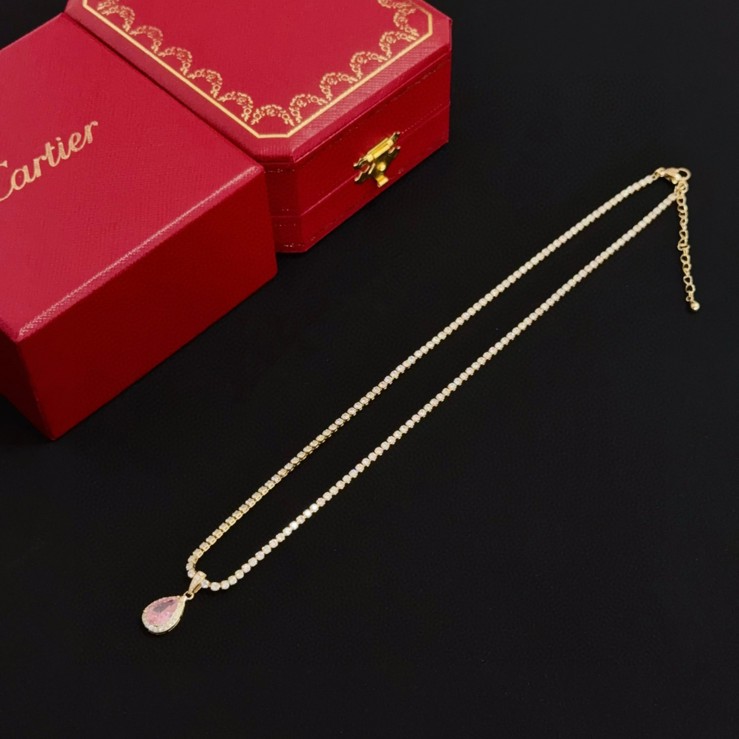 Cartier Luxury Necklace Elegant Necklaces Designer Diamond Inlaid Pink Diamond Necklace Women Top Quality Pendant Fashion Jewellery Designer For Women Gifts For Her Valentines Day Christmas Birthday Gift
