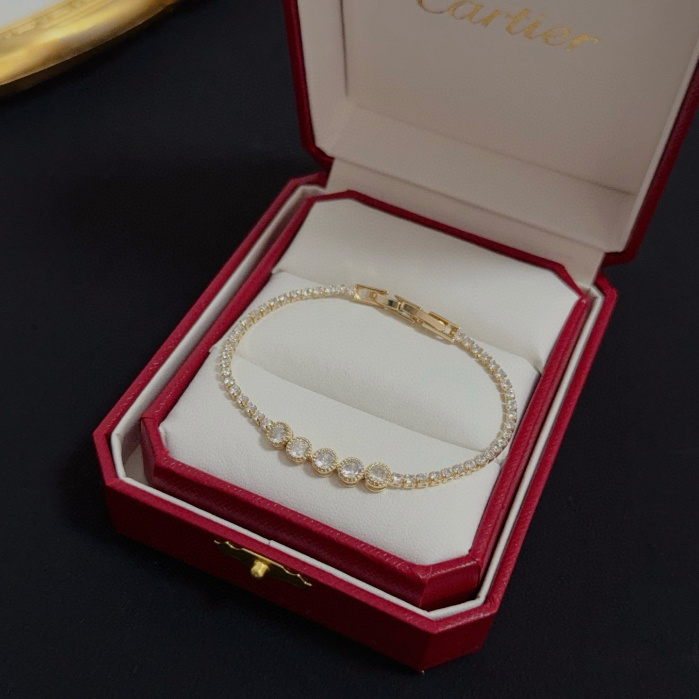 Cartier Designer Diamond Inlaid Chain Bracelet High Quality Bracelet Fashionable Luxury Jewelry For Women's Men Classic Luxury Wedding Party Accessories Valentines Day Christmas Birthday Gift