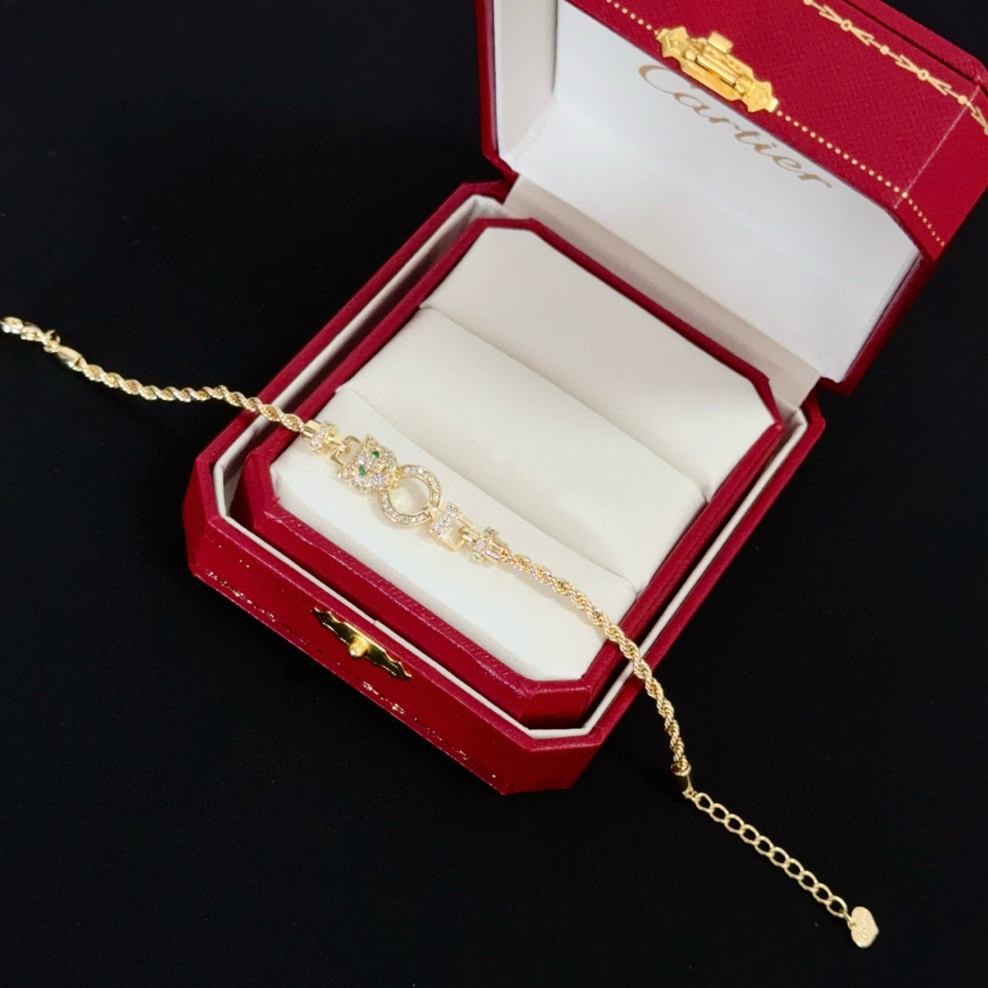 Cartier Designer Leopard Head Diamond Chain Bracelet High Quality Bracelet Fashionable Luxury Jewelry For Women's Men Classic Luxury Wedding Party Accessories Valentines Day Christmas Birthday Gift