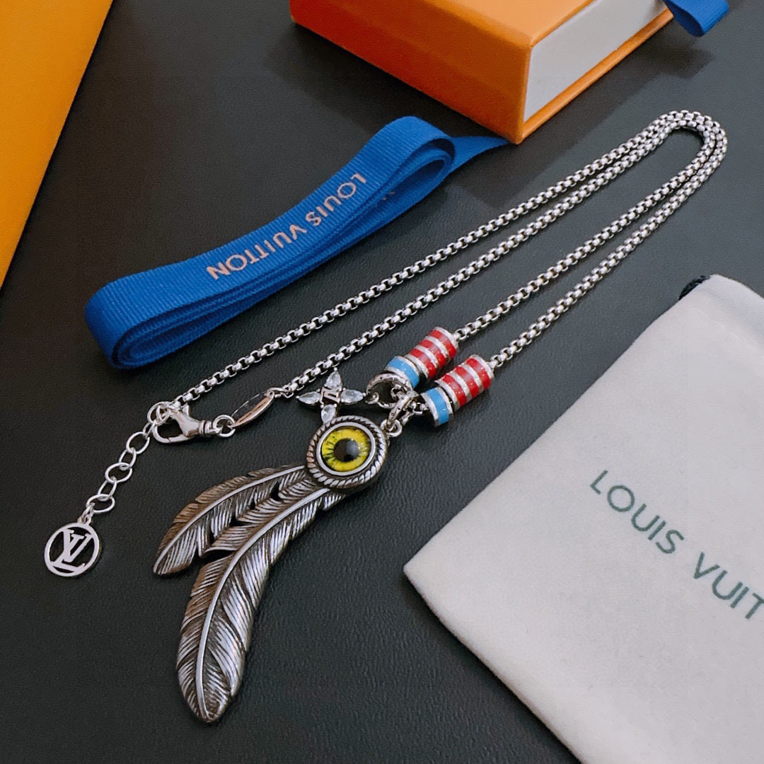LV Luxury Necklace Elegant Necklaces Designer Necklace Men Women Top Quality Glasses And Feathers Pendant Fashion Jewellery Designer For Women Gifts For Her Valentines Day Christmas Birthday Gift