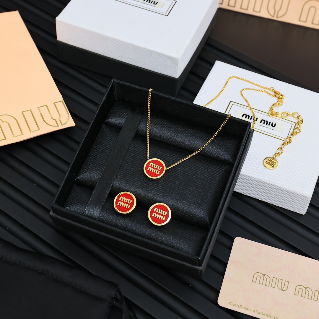 MIU MIU Luxury Earring Elegant Necklaces Two-Piece Set Designer Necklace Women Top Quality Pendant Fashion Jewellery Designer For Women Gifts For Her Valentines Day Christmas Birthday Gift