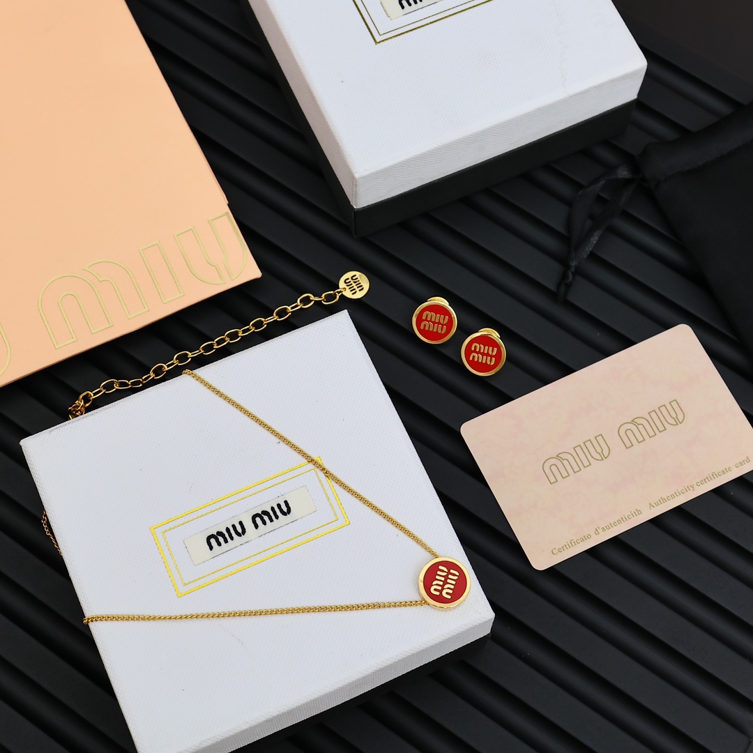 MIU MIU Luxury Earring Elegant Necklaces Two-Piece Set Designer Necklace Women Top Quality Pendant Fashion Jewellery Designer For Women Gifts For Her Valentines Day Christmas Birthday Gift