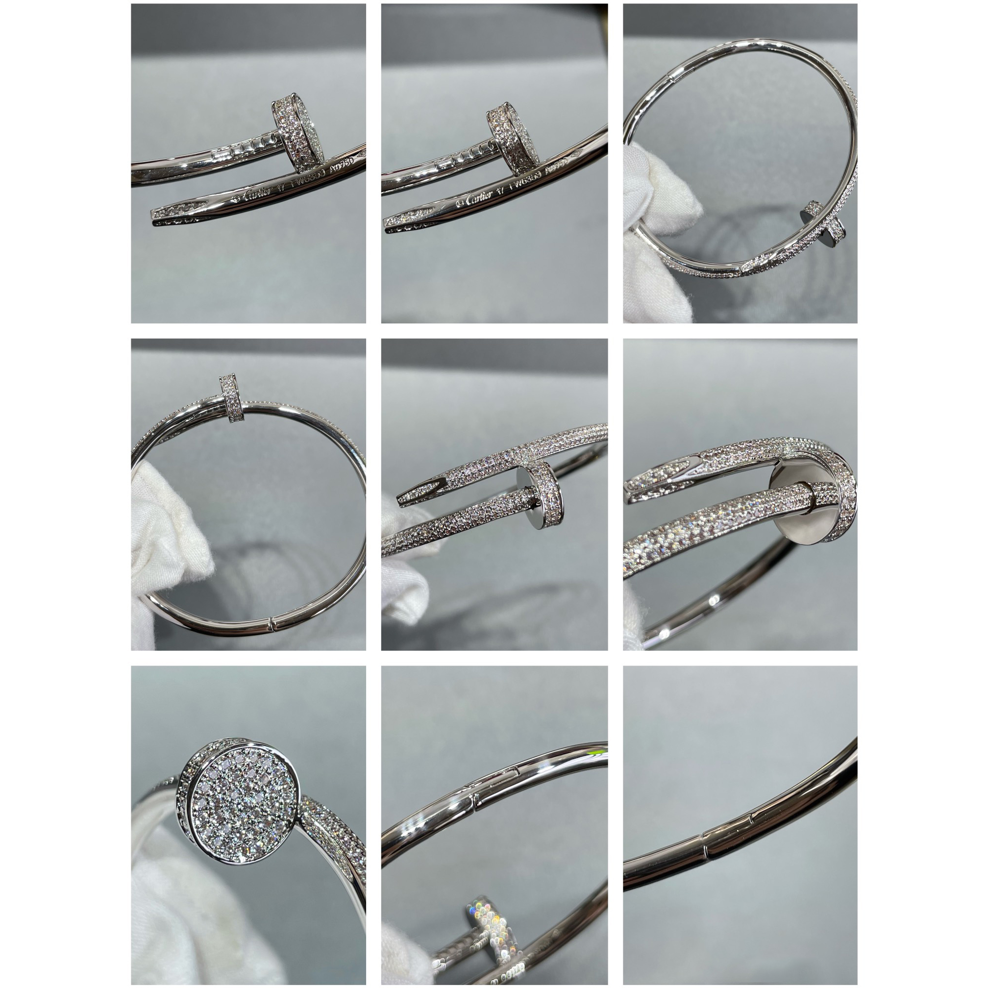 Cartier Designer Full Diamond Nail Bracelet High Quality Bracelet Fashionable Luxury Jewelry For Women's Men Classic Luxury Wedding Party Accessories Valentines Day Christmas Birthday Gift