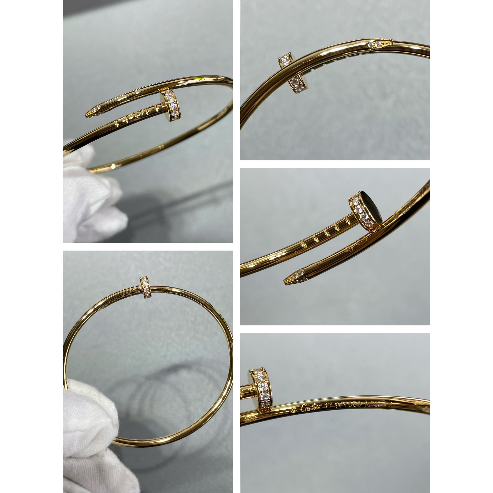 Cartier Designer Head And Tail Drill Hollow Tube Nail Bracelet High Quality Bracelet Fashionable Luxury Jewelry For Women's Men Classic Luxury Wedding Party Accessories Valentines Day Christmas Birthday Gift