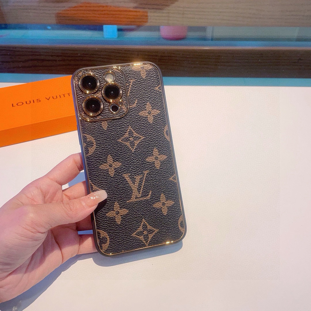LV Designers Phone Case Classic Electroplated Vintage Phone Case Back Cover Designer Case Luxury Mobile Shel For Iphone:13 14 15 16 17 Iphone 13 14 15 16 17 Pro Iphone 13 14 15 16 17 Pro Max