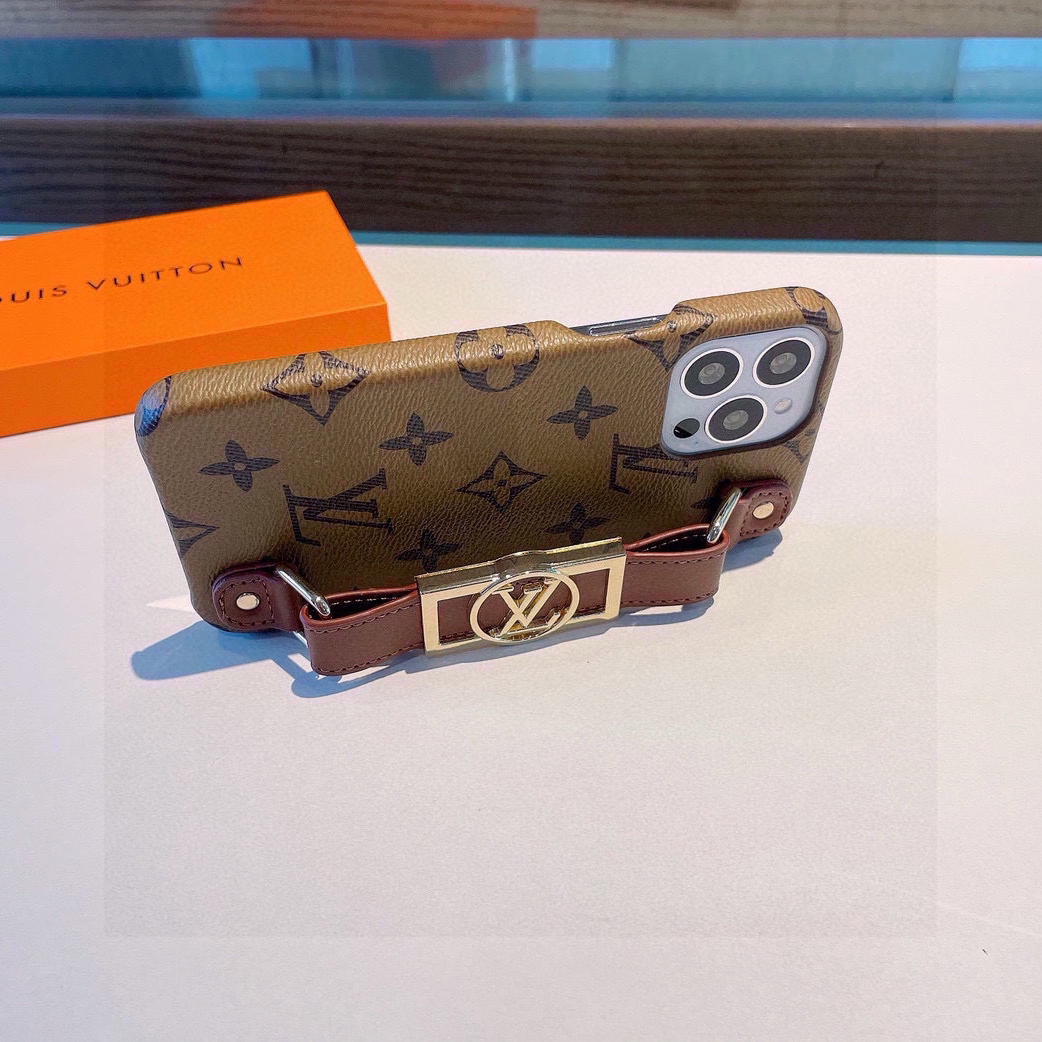 LV Designers Wrist Phone Case Print Pattern Back Cover Designer Case Luxury Mobile Shel For Iphone:14 15 16 17 Iphone 14 15 16 17 Pro Iphone 14 15 16 17 Pro Max