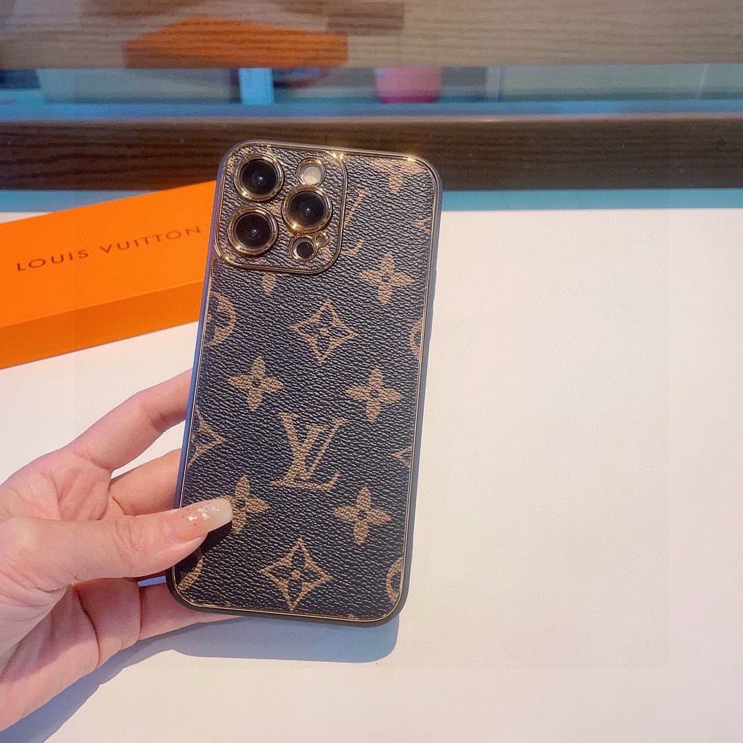 LV Designers Phone Case Classic Electroplated Vintage Phone Case Back Cover Designer Case Luxury Mobile Shel For Iphone:13 14 15 16 17 Iphone 13 14 15 16 17 Pro Iphone 13 14 15 16 17 Pro Max