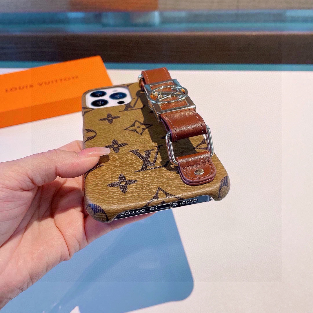 LV Designers Wrist Phone Case Print Pattern Back Cover Designer Case Luxury Mobile Shel For Iphone:14 15 16 17 Iphone 14 15 16 17 Pro Iphone 14 15 16 17 Pro Max