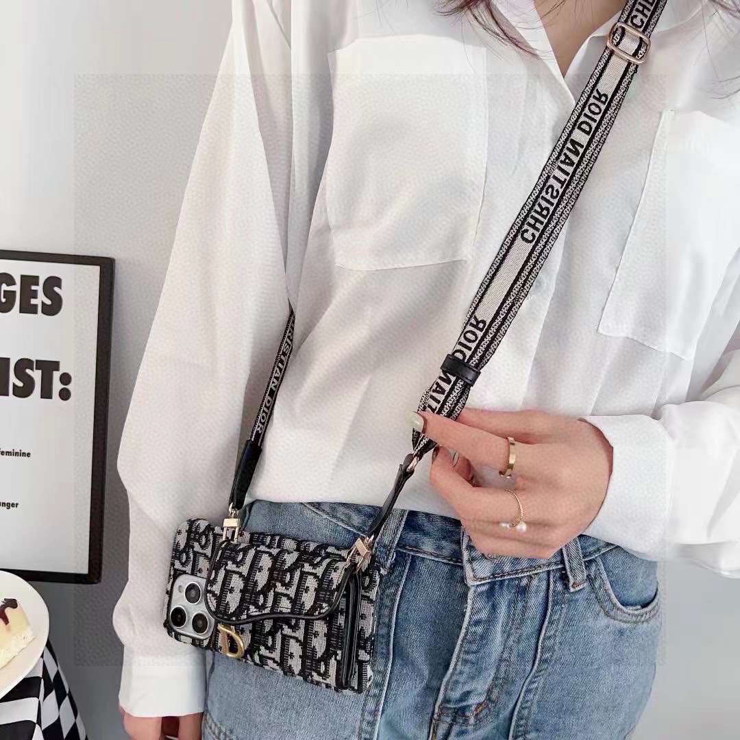 Dior Designers Phone Case Card Bag Phone Case Can Be Used As A Bracket Paired With The Same Shoulder Strap Crossbody Phone Case Iphone:13 14 15 16 17 Iphone 13 14 15 16 17 Pro Iphone 13 14 15 16 17 Pro Max