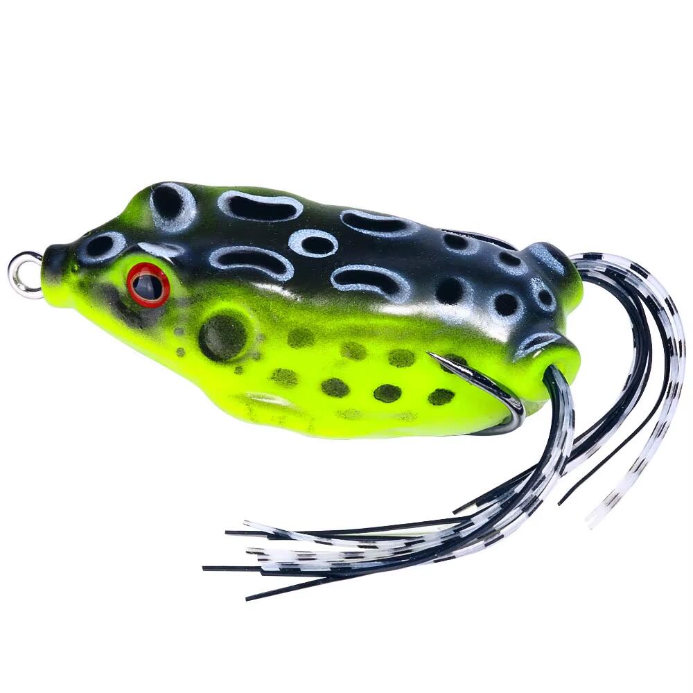 Wholesale 6.3cm 12.4g Artificial Soft Baits Topwater Frog Fishing Lures with Skirts