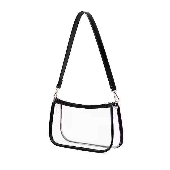 Custom Logo Clear Purse Handbag Stadium Approved Small Tote Bag Transparent Pvc Shoulder Bag