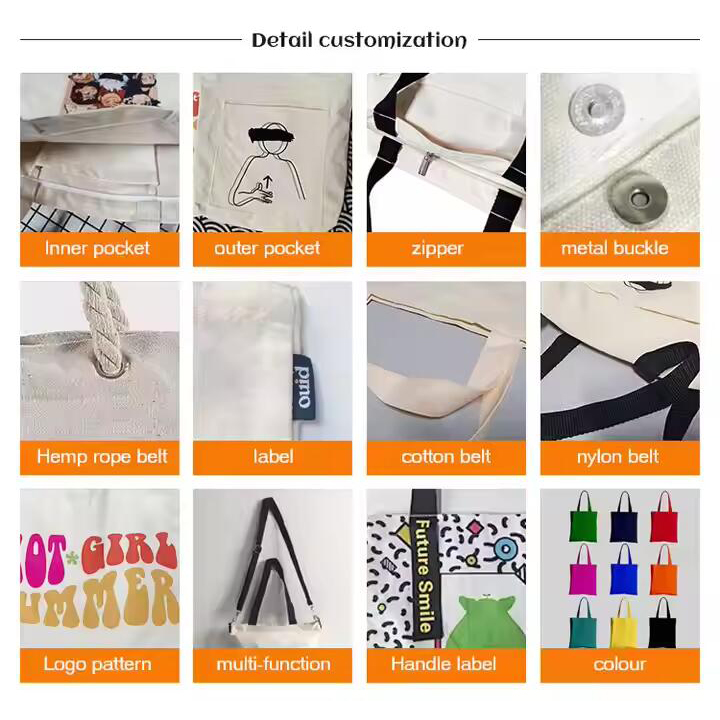 Wholesale Cotton Shopping Canvas Tote Bag Style Size Customized Foldable Canvas Reusable Shopping Bag with Custom Printed logo