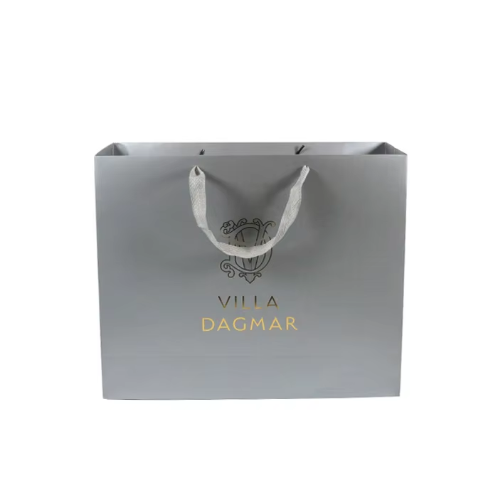 Luxury Ribbon Handle Boutique Shopping Packaging Customized Printed Euro Paper Gift Bags With Logo