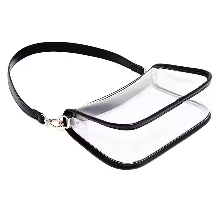Custom Logo Clear Purse Handbag Stadium Approved Small Tote Bag Transparent Pvc Shoulder Bag