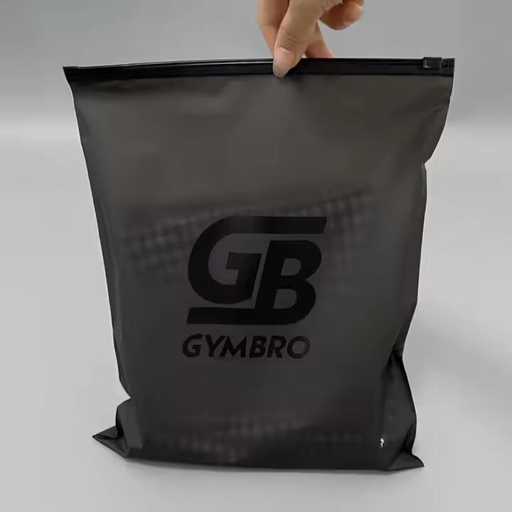 Resealable Biodegradable Custom Logo Garment Packing Self Sealing Frosted Zipper Plastic Bags