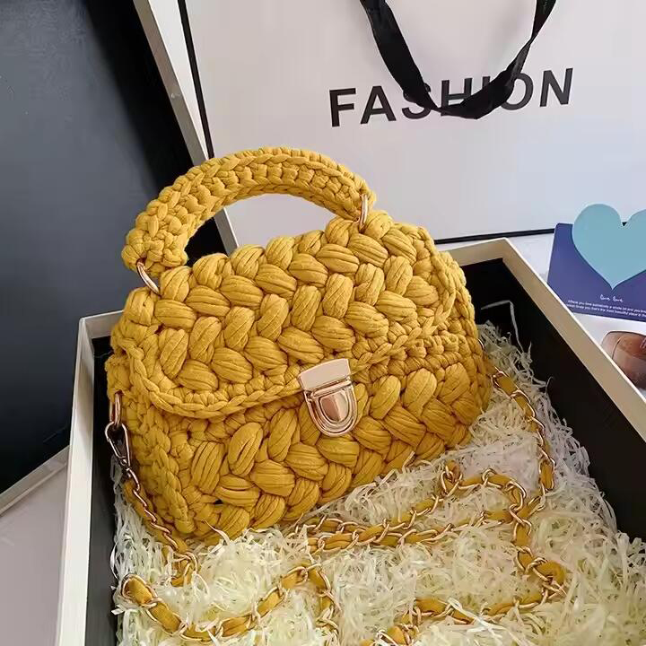 Fashion Handbags Stars With The Same Paragraph Hand-Woven Bag Ins Net Red Cloth Bag