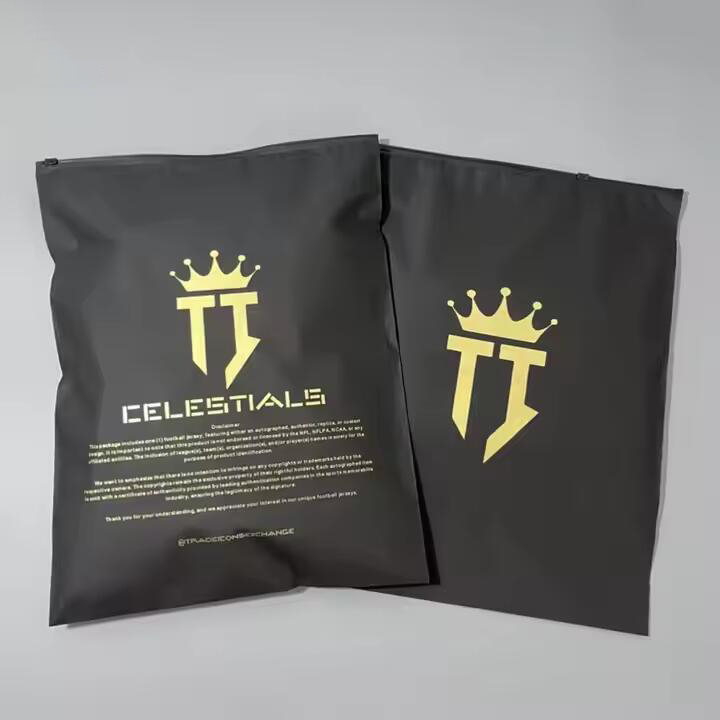 Resealable Biodegradable Custom Logo Garment Packing Self Sealing Frosted Zipper Plastic Bags