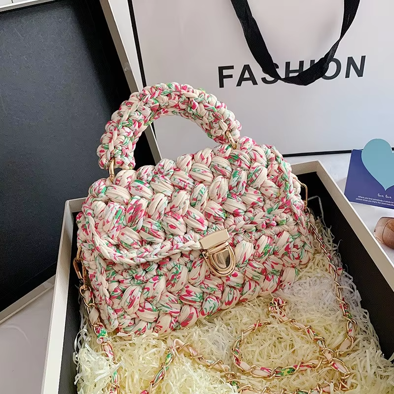 Fashion Handbags Stars With The Same Paragraph Hand-Woven Bag Ins Net Red Cloth Bag