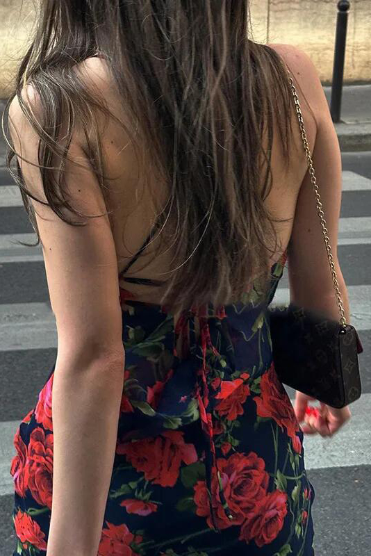 Flowers Print Spaghetti Strap Dresses Women Temperament Package Hip Bodycon Long Dress Fashion Sexy Backless Lady Slim Vestidos
