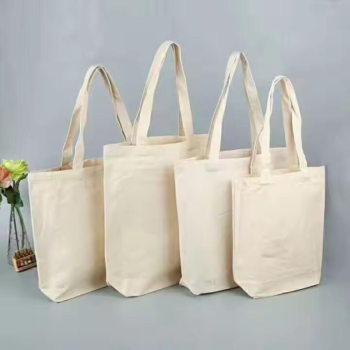 Natural Blank Custom logo Printed Eco-friendly Cotton Canvas Tote Bags