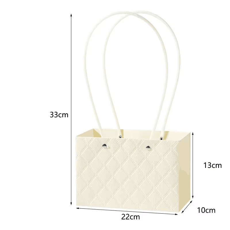 Rectangle Handbag Surface Rhomboid Embossing Waterproof Floral Bouquet Packaging Box Fresh Flower Paper Bag