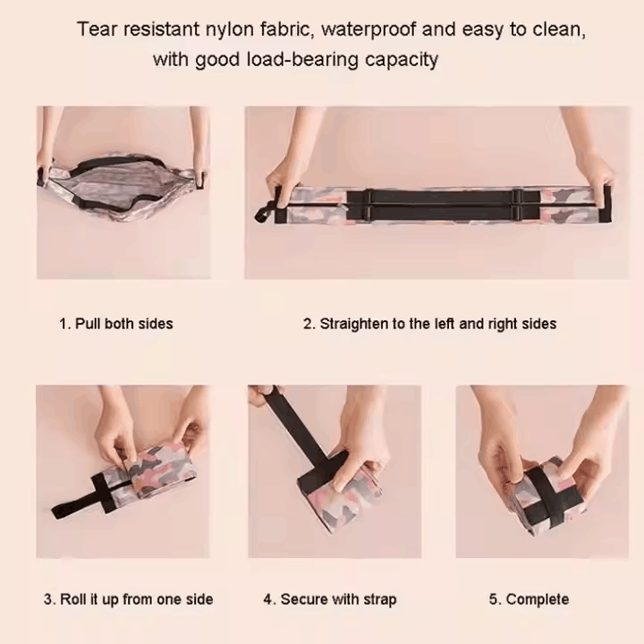 Eco Friendly Drawstring Foldable Grocery Tote Bag Custom Logo Polyester Reusable Shopping Bag With Strap