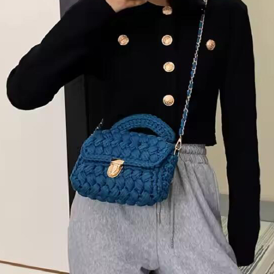 Fashion Handbags Stars With The Same Paragraph Hand-Woven Bag Ins Net Red Cloth Bag