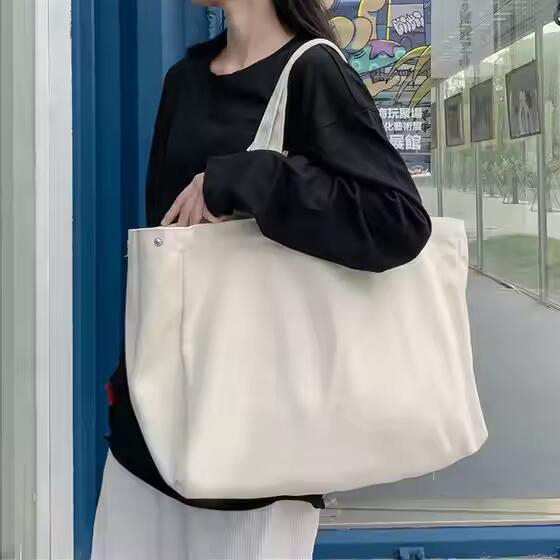 Wholesale Large Capacity Eco-Friendly 12oz Thick Reusable Cotton Custom Logo Print Tote Bag Canvas Shopping Bag