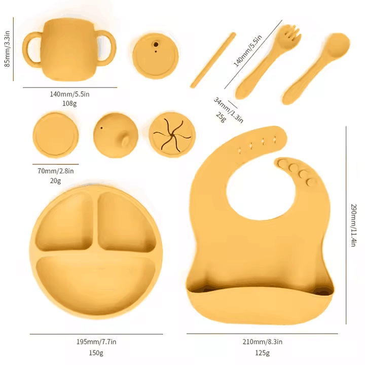 Top Seller Baby Supplies Silicone Baby Feeding Set Newborn Set Gift Baby Plate Set