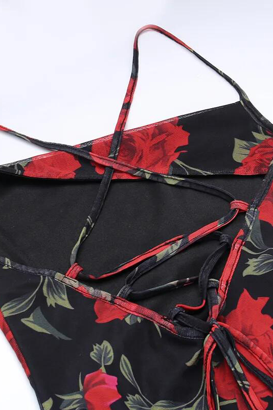 Flowers Print Spaghetti Strap Dresses Women Temperament Package Hip Bodycon Long Dress Fashion Sexy Backless Lady Slim Vestidos