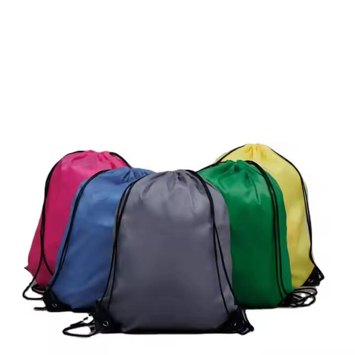 Draw String Sports Bags Gym Cinch Sack Nylon String Backpack Plain Sport Bag Drawstring Party