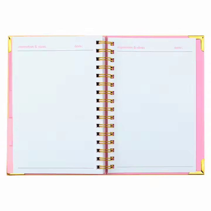 Wholesale Custom Gold Coil A5 Planner Hardcover Organizer Daily Notebook Office Gift Stationery Supplies