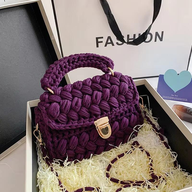 Fashion Handbags Stars With The Same Paragraph Hand-Woven Bag Ins Net Red Cloth Bag