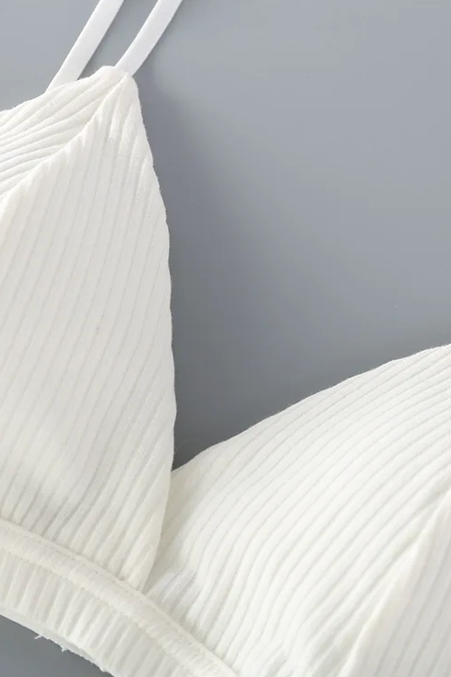 Women's Cotton Push-Up Bralette Solid Color Bras Seamless Wire-Free Brassiere Sexy Lingerie Simple Underwear for Female Girls