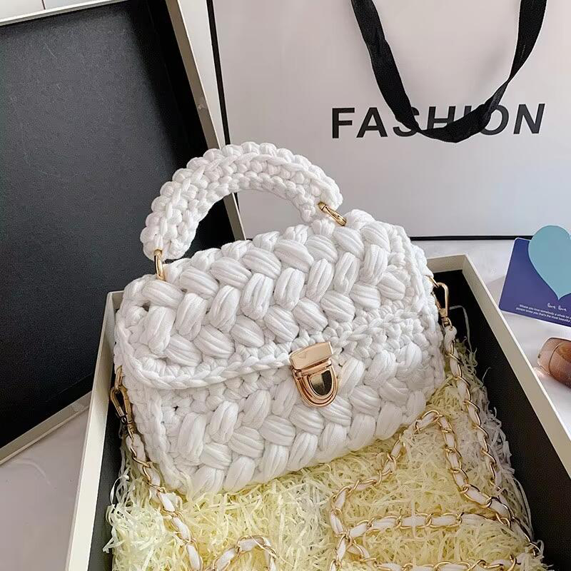 Fashion Handbags Stars With The Same Paragraph Hand-Woven Bag Ins Net Red Cloth Bag