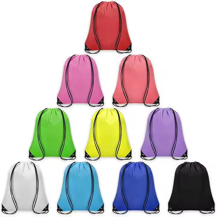 Wholesale Customized Eco-Friendly Polyester Nylon Drawstring Backpack Printed Sport Style Promotional Gift Bag Price
